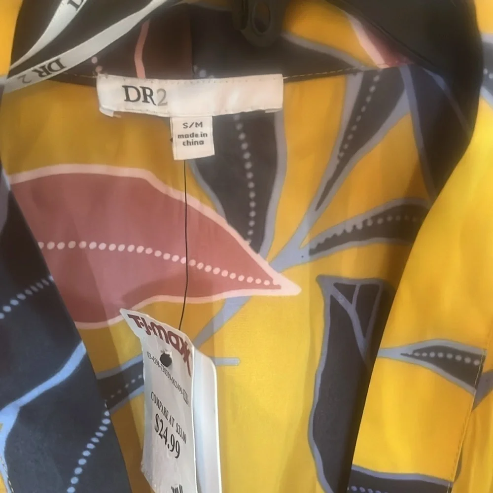 DR2 Multicolor Leaf Pattern Kimono NWT size S/M - Picture 2 of 9